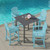Tall Adirondack Chair with Armrests and Footrest for Deck-Turquoise - Color: Turquoise D681-HW75122TU