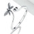 Dragonfly with Heart Open-end Wholesale 925 Sterling Silver Ring A392-srin0056