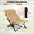 Folding Camping Chair for Adults with Adjustable Backrest and Carrying Bag-Khaki - Color: Khaki D681-NP12633KH