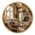 28 Inch Gold Round Wall Mirror with Beaded Frame for Living Room Entryway-Golden B593-HZ10286