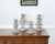 Set of Four White Washed Resin Tabletop Candle Sticks N270-517605