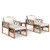 5 Pieces Patio Furniture Set PE Rattan Outdoor Conversation Set with Acacia Wood D681-HW74725WH+HW74726WH-2