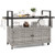 Outdoor Bar Cart Wicker Buffet Serving Cart with Cabinet and 8 Hooks-Gray - Color: Gray D681-HW73317