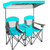 Portable Folding Camping Canopy Chairs with Cup Holder-Turquoise - Color: Turquoise D681-OP70569NY
