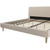 King Mid-Century Off-White Velvet Upholstered Platform Bed Frame with Headboard Q280-KNGIVDP4295873