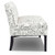 Modern Loveseat Sofa with Off-White Cursive Pattern Upholstery and Black Wood Legs Q280-LRWLS1359471