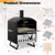 Outdoor 16 Inch 2-Layer Wood Fired Pizza Oven with Square Stone-Black - Color: Black D681-NP12513BK
