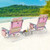 2 Packs 5-Position Outdoor Folding Backpack Beach Table Chair Reclining Chair Set-Pink - Color: Pink D681-NP10020CS-2