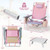 2 Packs 5-Position Outdoor Folding Backpack Beach Table Chair Reclining Chair Set-Pink - Color: Pink D681-NP10020CS-2