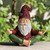 Zen Garden Meditating Yoga Solar Gnome Statue Q280-ZENGNO5463
