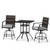 3 Pieces Outdoor Swivel Bar Set High Top Patio Bar Table and Rattan Wicker Chairs D681-NP12163GR-2+NP10141-12