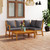 Garden Lounge Set Dark grey, Wood Solid Acacia wood, Polyester A949-3057778