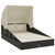 Patio Sunbed Black PE Rattan, Powder-Coated Steel, Polyester Double A949-362273