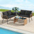 Outdoor Rattan 2-Seat Chair with Seat Back Cushions and Heavy-Duty Metal Legs-Black - Color: Black D681-HW75100DK