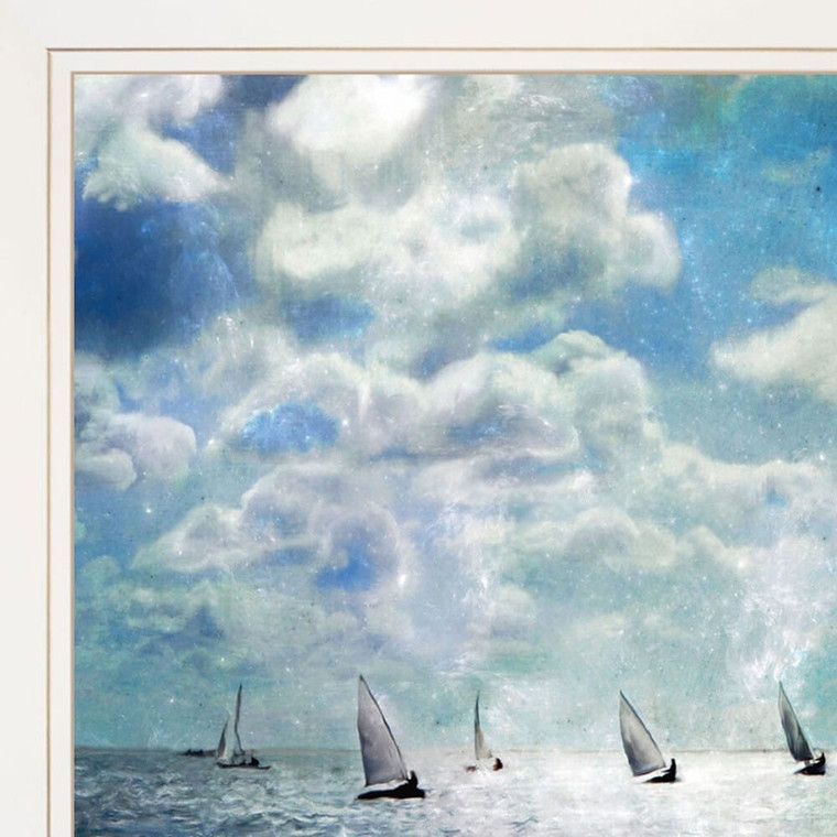 Set Of Two Sailboat Marina 2 White Framed Print Wall Art N270-406134