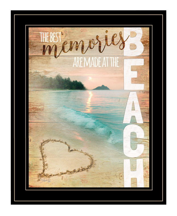 Beach Memories 2 Black Framed Print Wall Art N270-407764