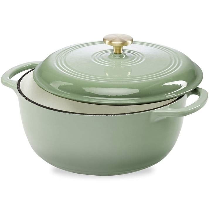6 Quart Large Sage Green Enamel Cast-Iron Dutch Oven Kitchen Cookware Q280-SARGE325441