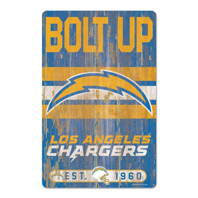Los Angeles Chargers Sign 11x17 Wood Slogan Design Z157-3208561978