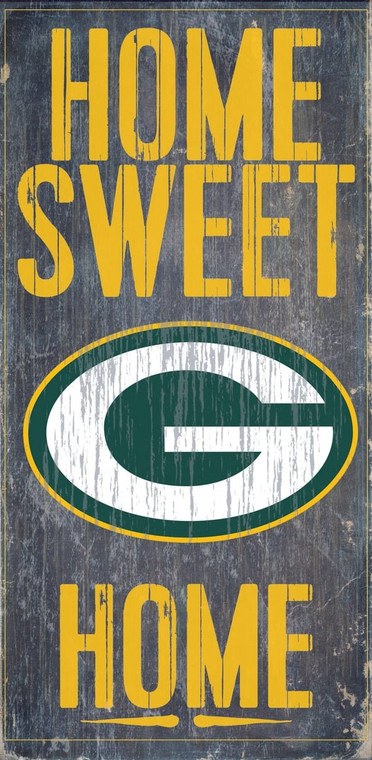 Green Bay Packers Wood Sign - Home Sweet Home 6"x12" Z157-7846004840