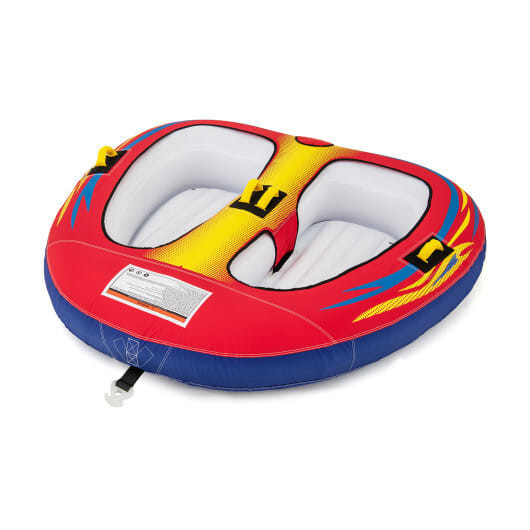1 or 2 Person Inflatable Towable Tube for Boating with Drainage D681-NP12254