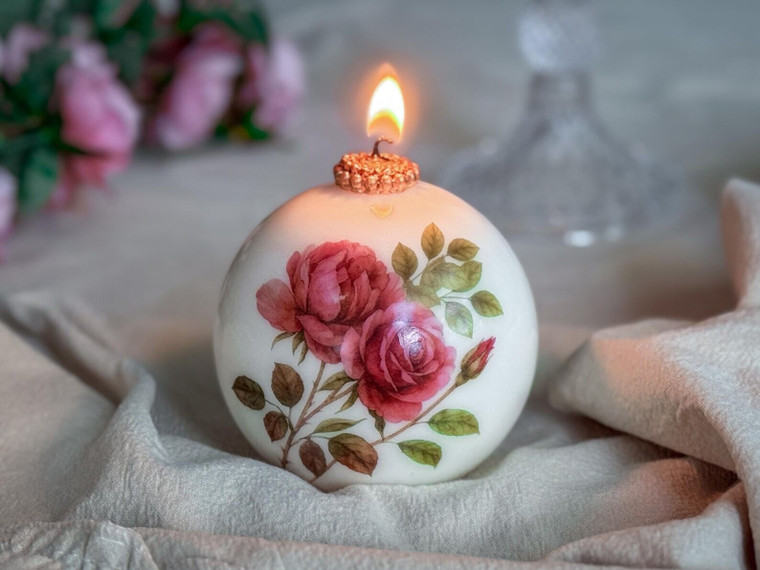 Vintage Floral Candle: Shabby Chic Decor, Fall Thanksgiving Gift | Valentine & Mother's Day Candle H652-1039