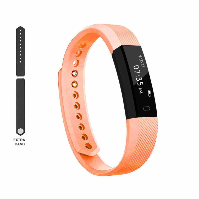Color: ORANGE - SmartFit Slim Activity Tracker And Monitor Smart Watch With FREE Extra Band K290-13660663644195