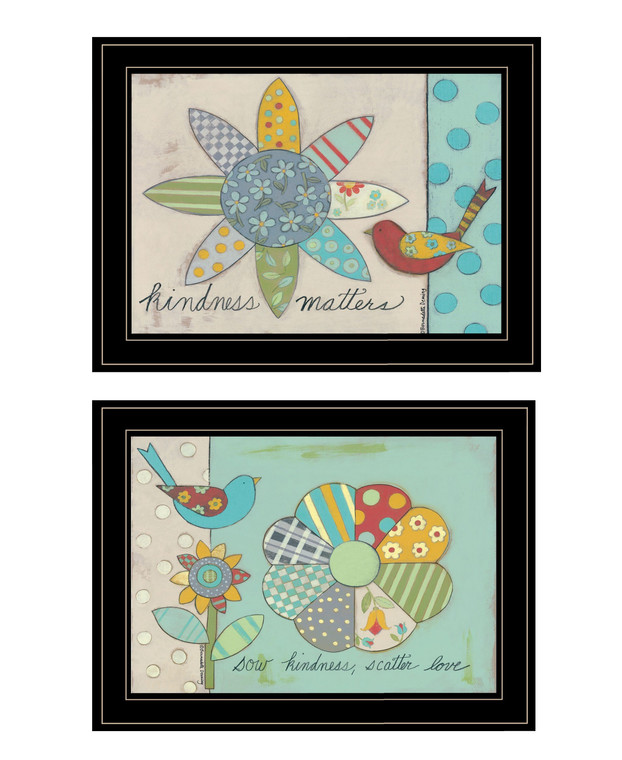Set Of Two Kindness 2 Black Framed Print Wall Art N270-407910