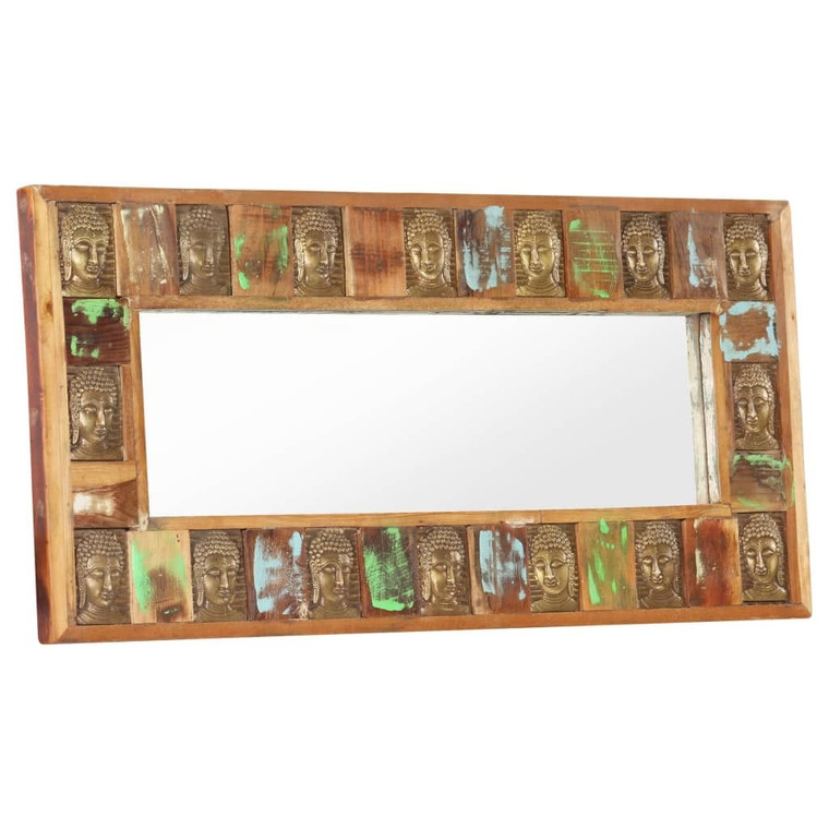 Mirror Mixed Color Solid Reclaimed Wood 43.3 x 19.7 in A949-321816