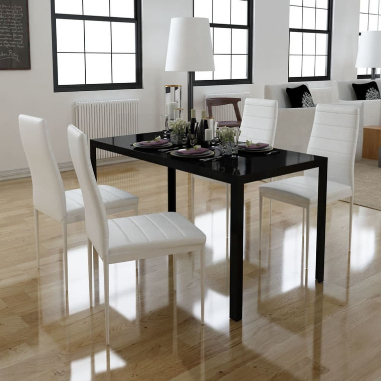  Dining Table And Chair Set of 4 Black and White A949-244119