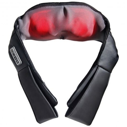 Electric Back and Neck Kneading Shoulder Massager with Heat Straps B593-EP23476US