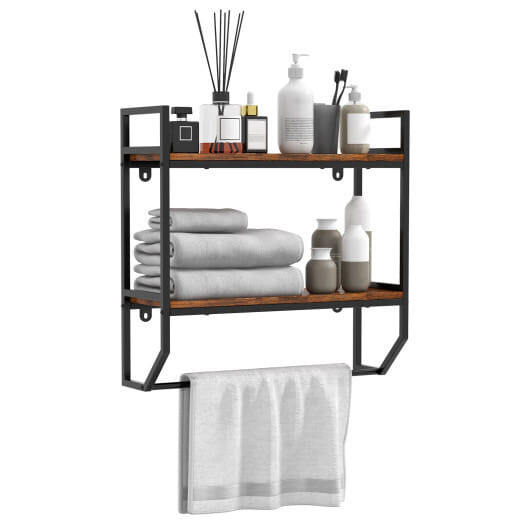 Over the Toilet Shelf Wall Mounted with Metal Frame for Bathroom B593-JV10890
