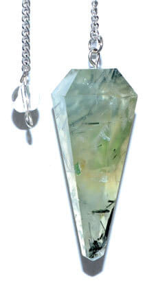 6-sided Prehnite pendulum H558-GPEND74