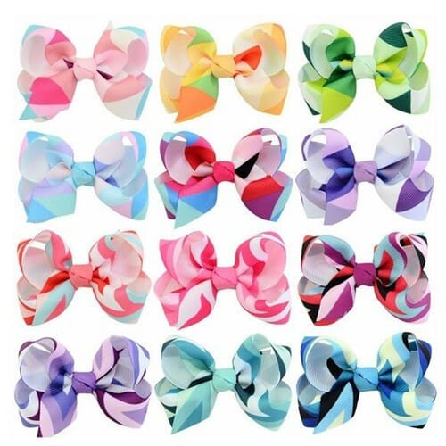 (12 pcs) Gradient Color Cute Bow Baby Hair Clip Set A392-bbj088