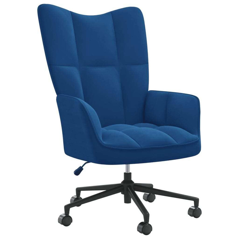Relaxing Chair Blue Velvet, Steel Standard Height-Adjustable A949-328182