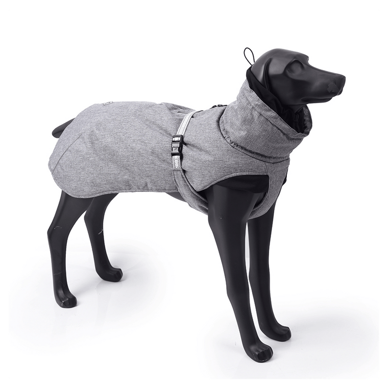 New Style Dog Winter Jacket with Waterproof Warm Polyester Filling Fabric-(gray,size L) T575-S0671272822