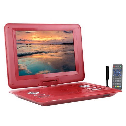Trexonic 15.4 Inch Portable TV+ DVD Player with Swivel TFT-LCD Screen and USB,SD,AV,HDMI Inputs D970-TR-D154RED