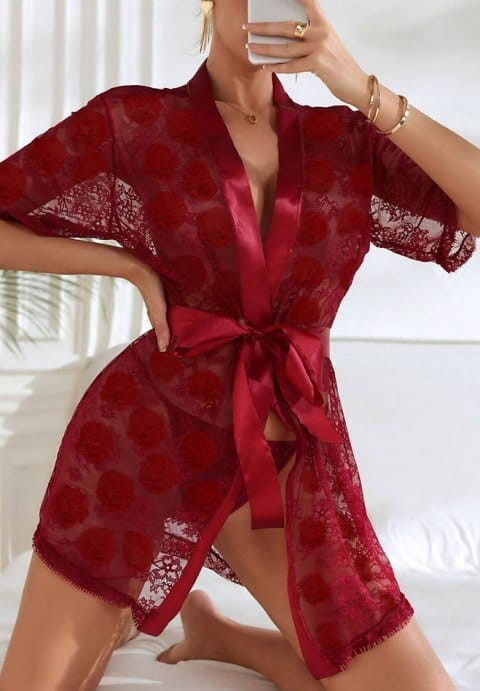 Pure Romance Lace Robe H721-YSF2053