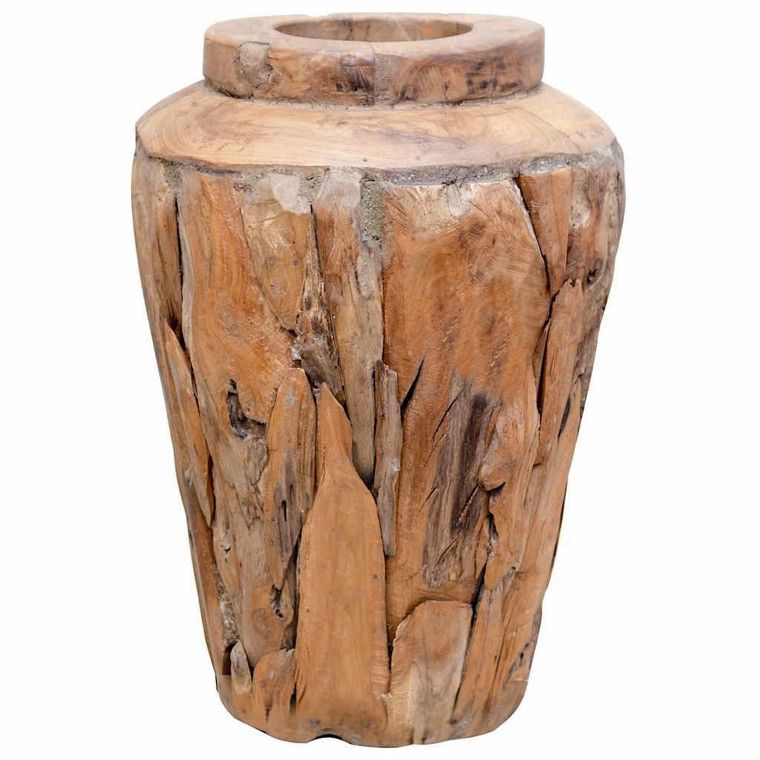 Decoration Vase Natural wood Solid Teak Wood 15.7x23.6 in A949-285211