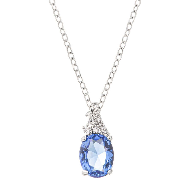 3 ct. Blue Brilliance Rhodium-Plated CZ Necklace R599-P50220R-C21