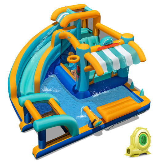 Inflatable Water Slide Bounce House Kids Jump Castle with 735W Blower B593-NP12497+EP24683
