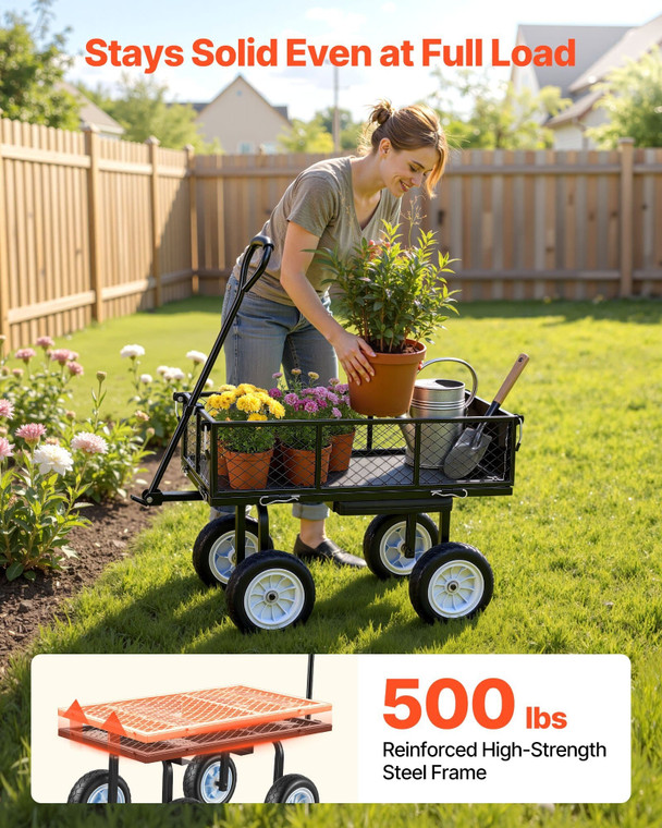 Garden Cart with Seat, 500 LBS, Rolling Steel Garden Work Seat with Wheels, Heavy Duty Gardening St E415-ZXHYTCHS500B1I5H4001V0