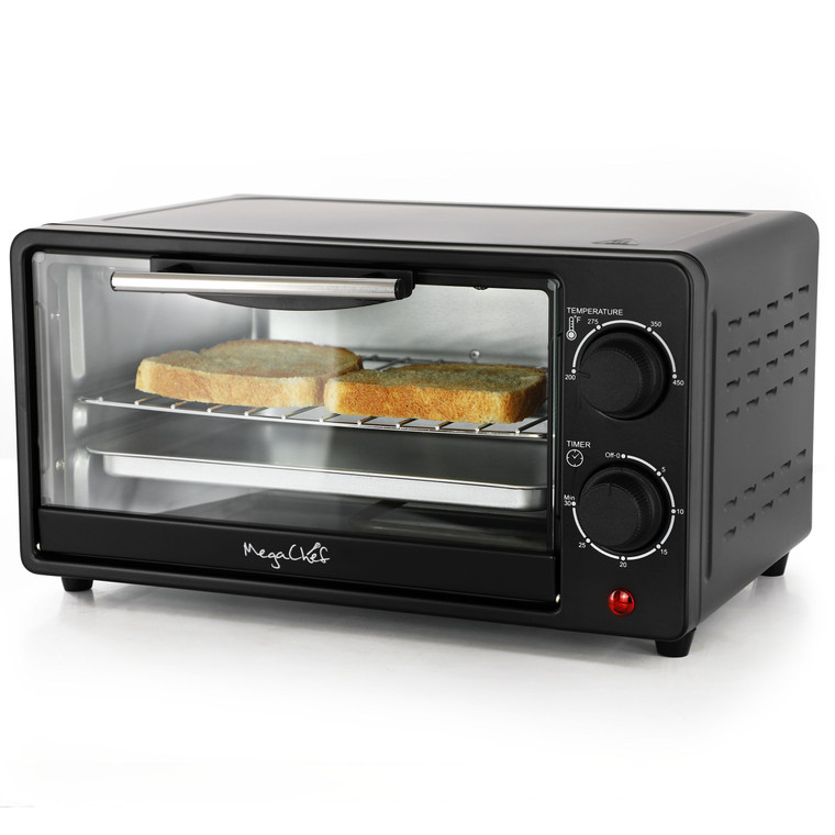 MegaChef 9.5 Quart Electric Counter Top Toaster Oven in Matte Black D970-MCOV-1200BK