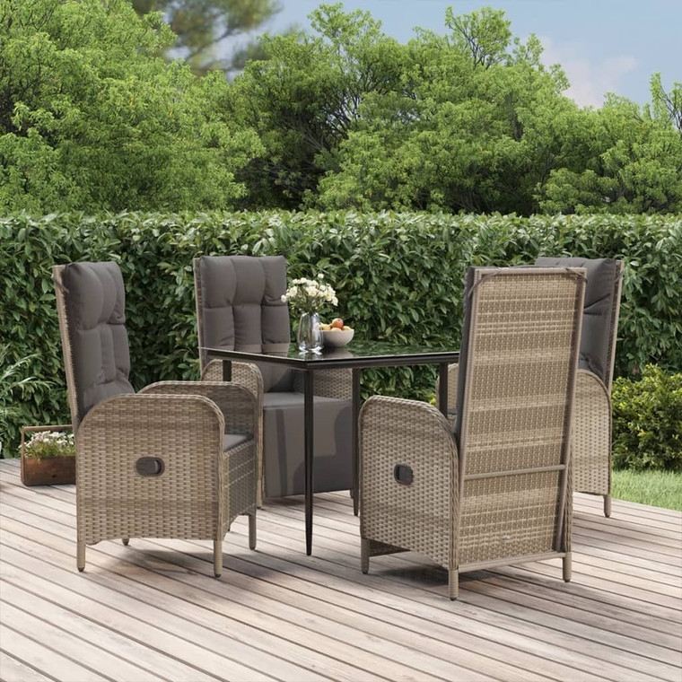 Garden Dining Set Black and Grey A949-3185185