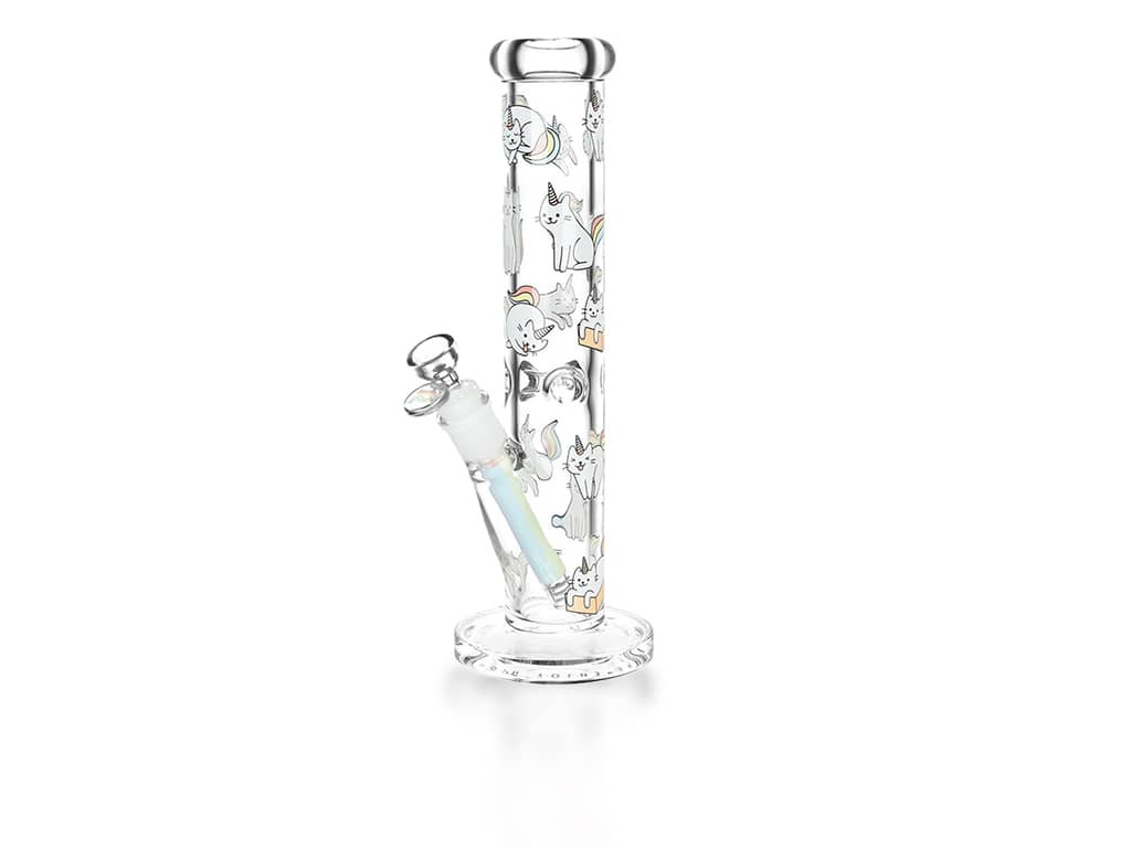 Cat Unicorn Straight Tube Bong 12 inch by Pulsar