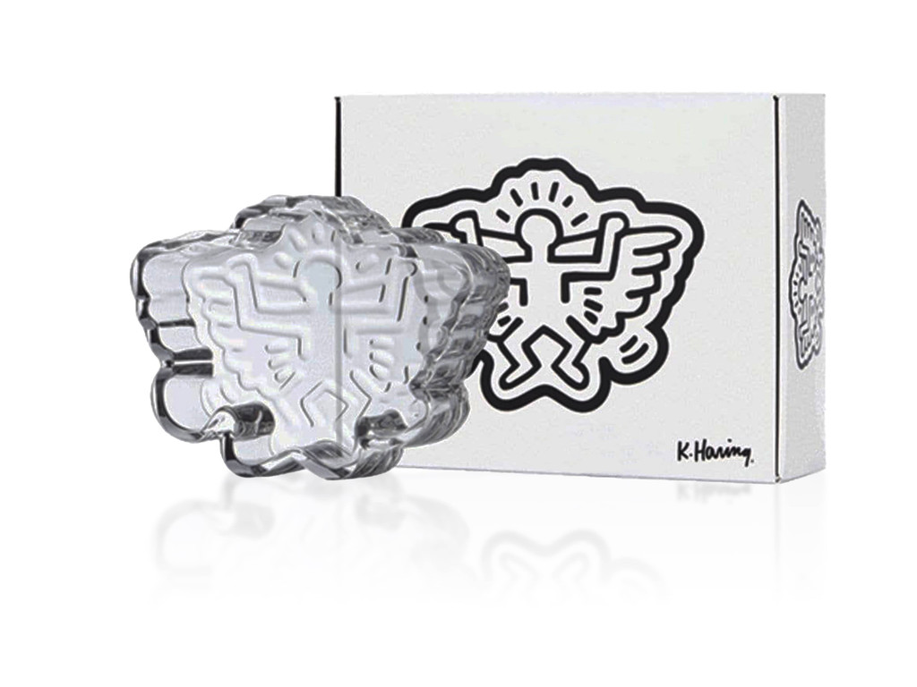 K. Haring Glass Catchall Ashtray Man Wings