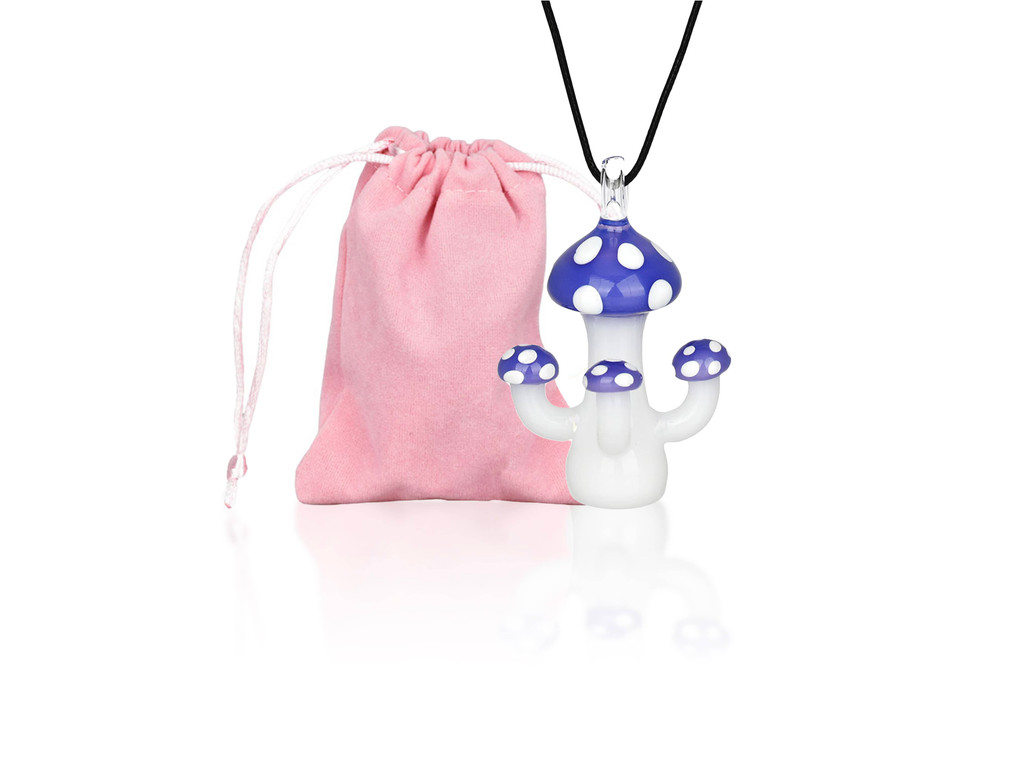 Mushroom One Hitter Necklace with Drawstring Pouch by Pulsar