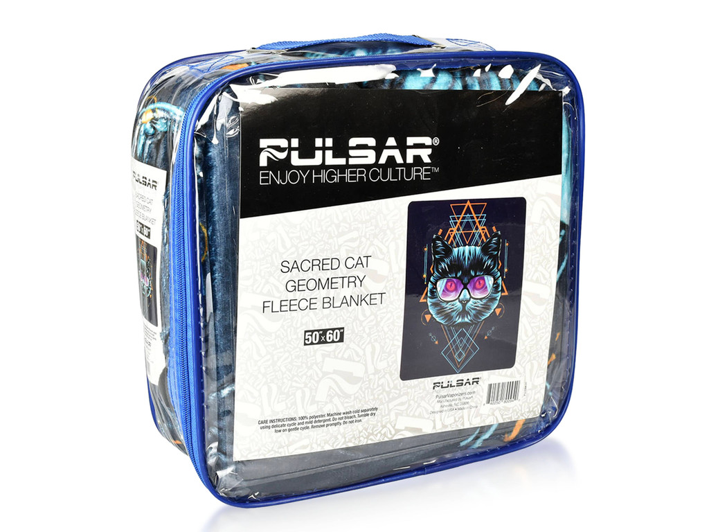 Sacred Cat Geometry Fleece Throw Blanket by Pulsar