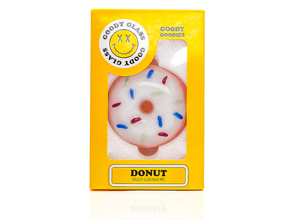 Donut Novelty Glass Hand Pipe by Goody Glass