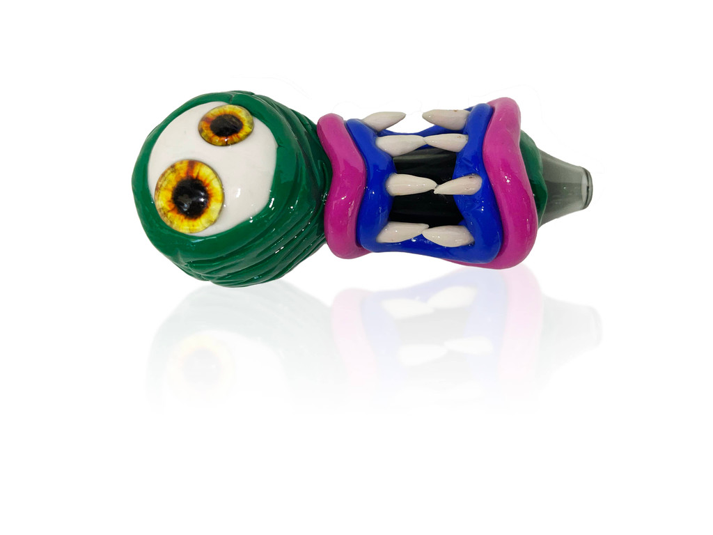 3D Green Monster Teeth Hand Pipe