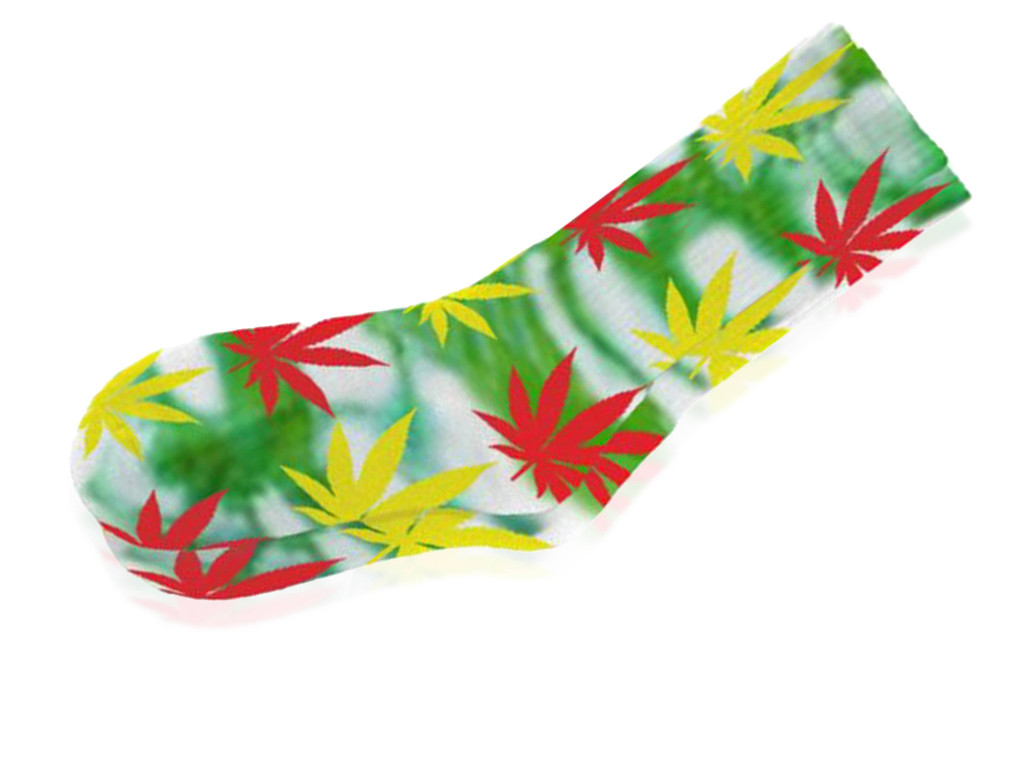 Pot leaf Green Tie Dye Socks by Blazing Buddies